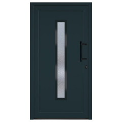 OMAXI Vchodové dveře antracitové 108 x 200 cm PVC 777425