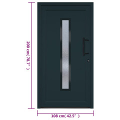 OMAXI Vchodové dveře antracitové 108 x 200 cm PVC 777425