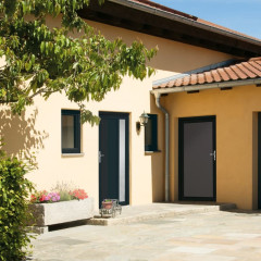 OMAXI Vchodové dveře antracitové 98 x 208 cm PVC 777517