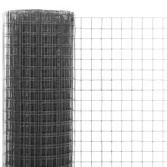 OMAXI Pletivo ke kurníku ocel s PVC povlakem 25 x 1,5 m šedé 701859