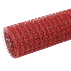 OMAXI Pletivo ke kurníku ocel PVC vrstva 10 x 1 m červené 701880