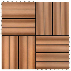 OMAXI 22 ks terasové dlaždice 30 x 30 cm 2 m² WPC hnědé 715889
