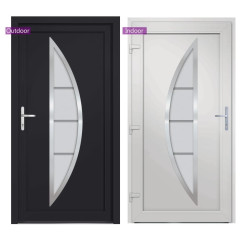 OMAXI Vchodové dveře antracitové 108 x 200 cm PVC 887353