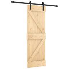 OMAXI Posuvné dveře s kováním 70 x 210 cm masivní borové dřevo 080249