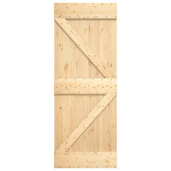 OMAXI Posuvné dveře s kováním 70 x 210 cm masivní borové dřevo 080249