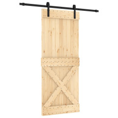 OMAXI Posuvné dveře s kováním 85 x 210 cm masivní borové dřevo 080362