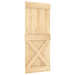 OMAXI Posuvné dveře s kováním 85 x 210 cm masivní borové dřevo 080362
