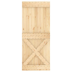 OMAXI Posuvné dveře s kováním 85 x 210 cm masivní borové dřevo 080362