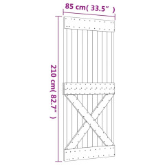 OMAXI Posuvné dveře s kováním 85 x 210 cm masivní borové dřevo 080362