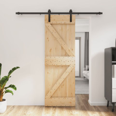 OMAXI Posuvné dveře s kováním 70 x 210 cm masivní borové dřevo 080386