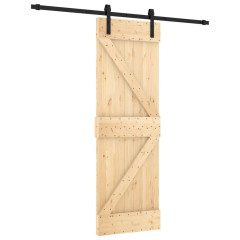 OMAXI Posuvné dveře s kováním 70 x 210 cm masivní borové dřevo 080386