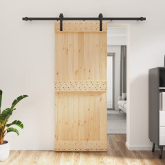 OMAXI Posuvné dveře s kováním 85 x 210 cm masivní borové dřevo 080430