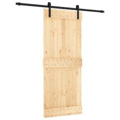 OMAXI Posuvné dveře s kováním 85 x 210 cm masivní borové dřevo 080430