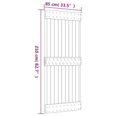 OMAXI Posuvné dveře s kováním 85 x 210 cm masivní borové dřevo 080430