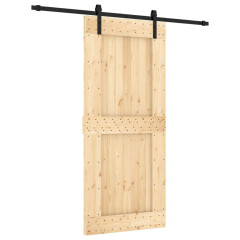 OMAXI Posuvné dveře s kováním 90 x 210 cm masivní borové dřevo 080508