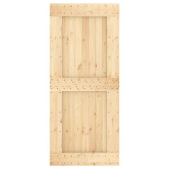 OMAXI Posuvné dveře s kováním 90 x 210 cm masivní borové dřevo 080508