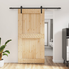 OMAXI Posuvné dveře s kováním 100 x 210 cm masivní borové dřevo 080522