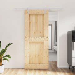 OMAXI Posuvné dveře s kováním 85 x 210 cm masivní borové dřevo 080690