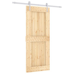 OMAXI Posuvné dveře s kováním 85 x 210 cm masivní borové dřevo 080690