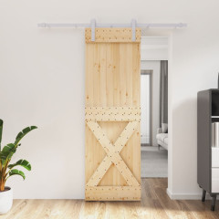 OMAXI Posuvné dveře s kováním 70 x 210 cm masivní borové dřevo 080713