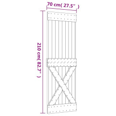 OMAXI Posuvné dveře s kováním 70 x 210 cm masivní borové dřevo 080713