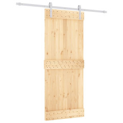 OMAXI Posuvné dveře s kováním 85 x 210 cm masivní borové dřevo 080836