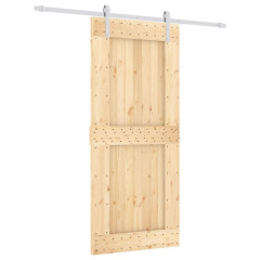 OMAXI Posuvné dveře s kováním 90 x 210 cm masivní borové dřevo 080904