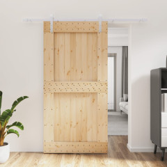 OMAXI Posuvné dveře s kováním 100 x 210 cm masivní borové dřevo 080928