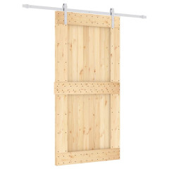 OMAXI Posuvné dveře s kováním 100 x 210 cm masivní borové dřevo 080928