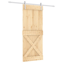 OMAXI Posuvné dveře s kováním 85 x 210 cm masivní borové dřevo 080959