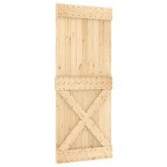 OMAXI Posuvné dveře s kováním 85 x 210 cm masivní borové dřevo 080959