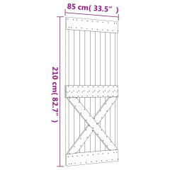 OMAXI Posuvné dveře s kováním 85 x 210 cm masivní borové dřevo 080959