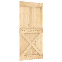 OMAXI Posuvné dveře s kováním 95 x 210 cm masivní borové dřevo 080973