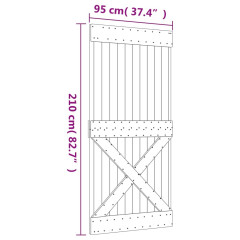 OMAXI Posuvné dveře s kováním 95 x 210 cm masivní borové dřevo 080973