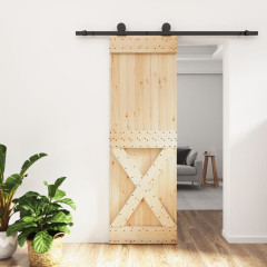 OMAXI Posuvné dveře s kováním 70 x 210 cm masivní borové dřevo 081093