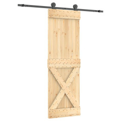 OMAXI Posuvné dveře s kováním 70 x 210 cm masivní borové dřevo 081093