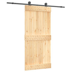 OMAXI Posuvné dveře s kováním 95 x 210 cm masivní borové dřevo 081239
