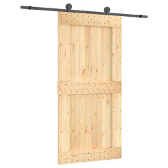 OMAXI Posuvné dveře s kováním 100 x 210 cm masivní borové dřevo 081307