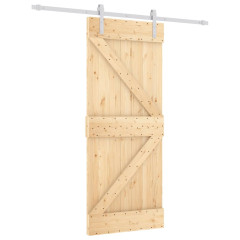 OMAXI Posuvné dveře s kováním 85 x 210 cm masivní borové dřevo 080768