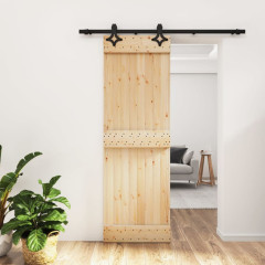 OMAXI Posuvné dveře s kováním 70 x 210 cm masivní borové dřevo 081796