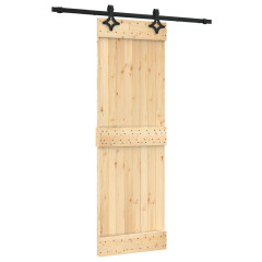OMAXI Posuvné dveře s kováním 70 x 210 cm masivní borové dřevo 081796
