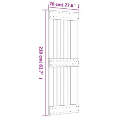 OMAXI Posuvné dveře s kováním 70 x 210 cm masivní borové dřevo 081796