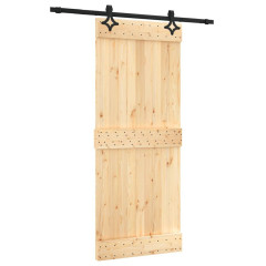 OMAXI Posuvné dveře s kováním 85 x 210 cm masivní borové dřevo 081819