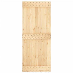 OMAXI Posuvné dveře s kováním 85 x 210 cm masivní borové dřevo 081819