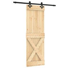 OMAXI Posuvné dveře s kováním 70 x 210 cm masivní borové dřevo 081871