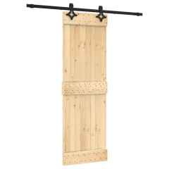 OMAXI Posuvné dveře s kováním 70 x 210 cm masivní borové dřevo 081949