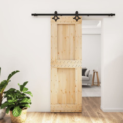 OMAXI Posuvné dveře s kováním 70 x 210 cm masivní borové dřevo 082007
