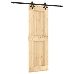 OMAXI Posuvné dveře s kováním 70 x 210 cm masivní borové dřevo 082007