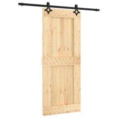 OMAXI Posuvné dveře s kováním 85 x 210 cm masivní borové dřevo 082021