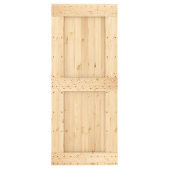 OMAXI Posuvné dveře s kováním 85 x 210 cm masivní borové dřevo 082021